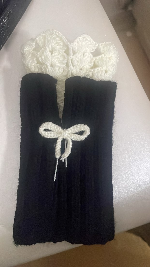 Bordo Dantelli Örgü Kadın Eldiven aksesuar - Görsel 4