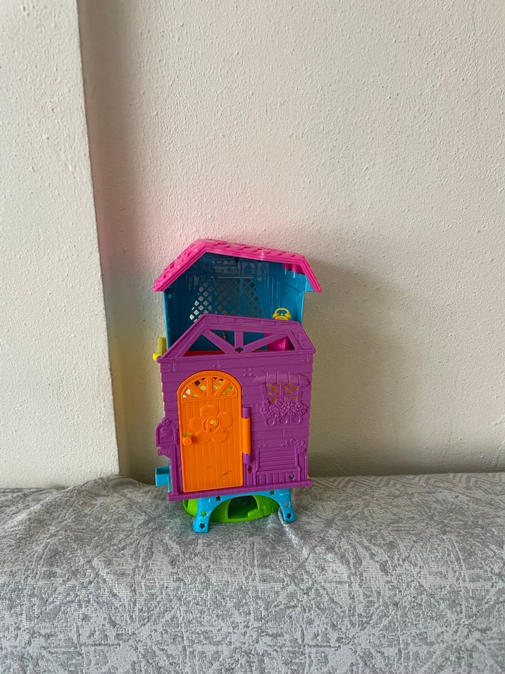 Renkli Mini Oyuncak Ev ve Kaydırak Seti - Görsel 3