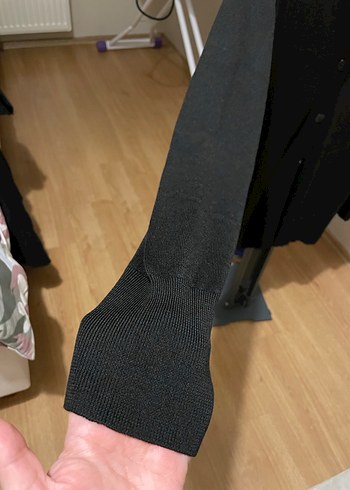 Düğmeli Siyah Midi Kadın Hırka - Görsel 3