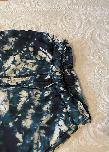 Lacivert Bağlama Desenli Bohem Kadın Pantolon - Görsel 2