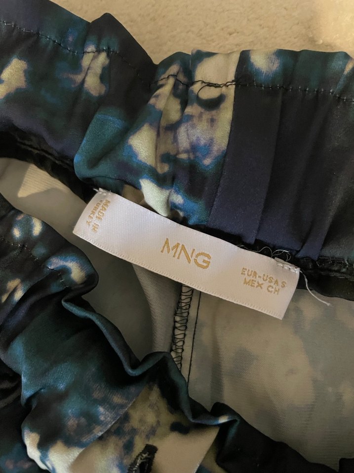 Lacivert Bağlama Desenli Bohem Kadın Pantolon - Görsel 4