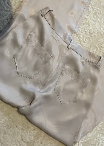 Bej Salaş Kadın Midi Kumaş Pantolon - Görsel 4