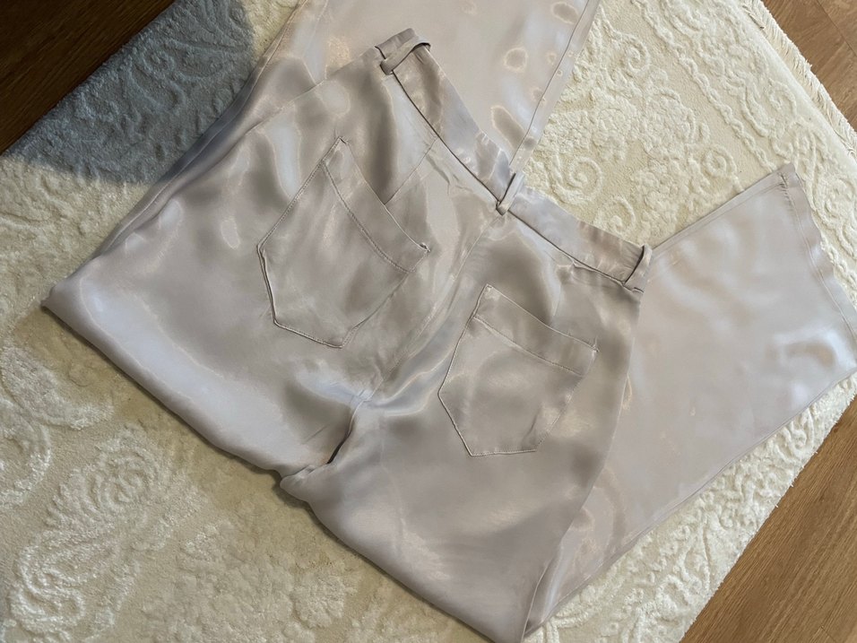 Bej Salaş Kadın Midi Kumaş Pantolon - Görsel 4