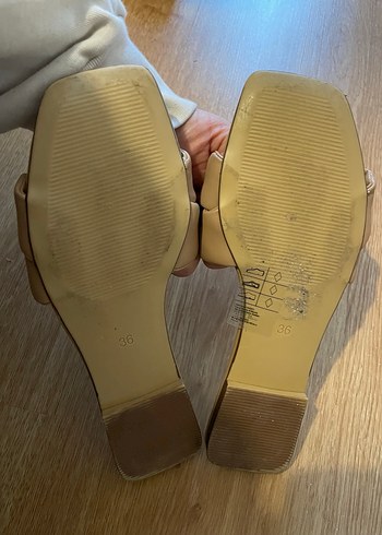 Bej Kadın Örgü Detaylı Terlik - Görsel 3