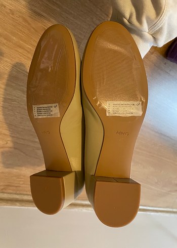 Bej Kadın Topuklu Babet Ayakkabı - Görsel 4