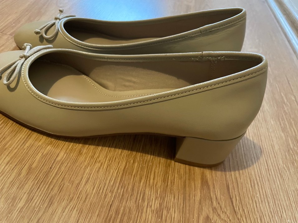 Bej Kadın Topuklu Babet Ayakkabı - Görsel 3