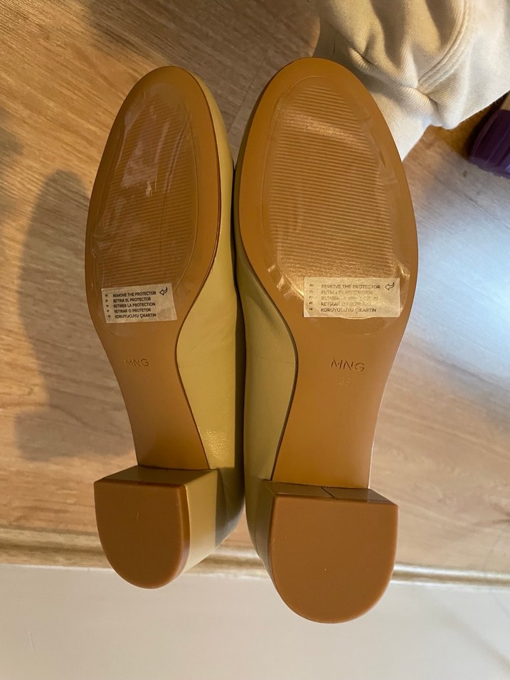 Bej Kadın Topuklu Babet Ayakkabı - Görsel 4