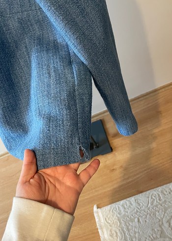 Uzun Kollu Denim Bluz - Görsel 3