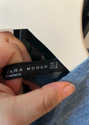 Uzun Kollu Denim Bluz - Görsel 2