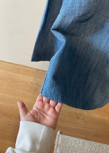 Uzun Kollu Denim Bluz - Görsel 4