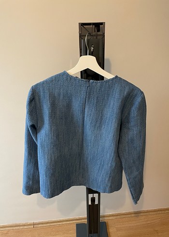 Uzun Kollu Denim Bluz - Görsel 5