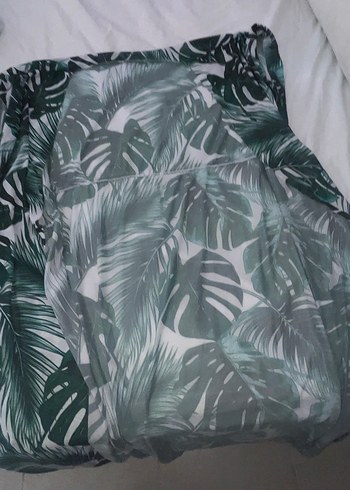 Pareo yaprak desen kolsuz kusaksız - Görsel 2