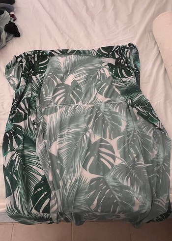 Pareo yaprak desen kolsuz kusaksız - Görsel 3