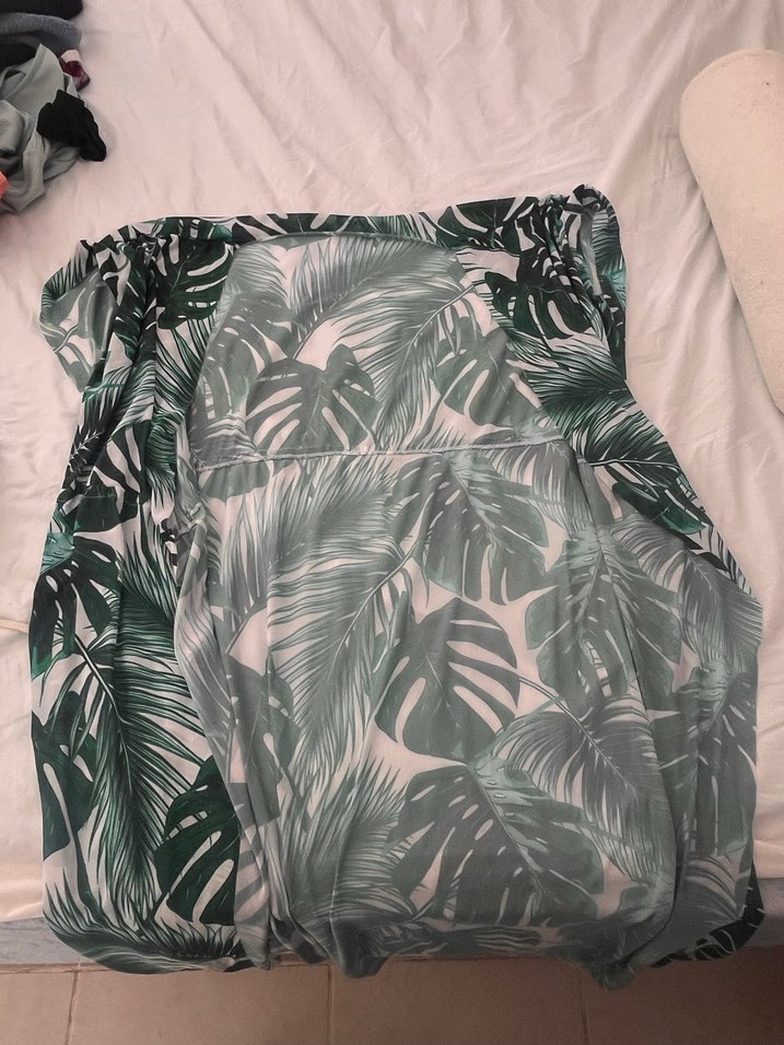 Pareo yaprak desen kolsuz kusaksız - Görsel 3