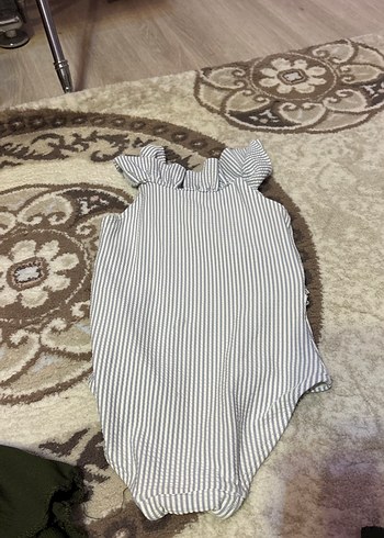 Fırfırlı V Yakalı Bebek Kız Çıtçıtlı Body mayo - Görsel 3