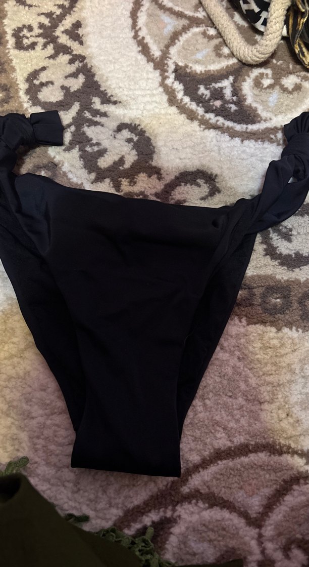 Siyah Gotik Drapeli Kadın Bikini Altı - Görsel 2