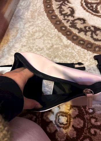 Beyaz Baskılı Deri Bel Çantası - Görsel 2