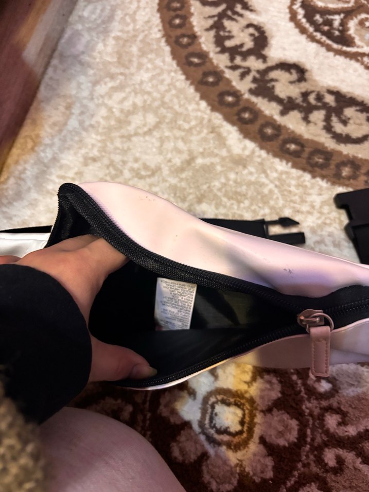 Beyaz Baskılı Deri Bel Çantası - Görsel 2