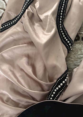 Drapeli Mini Saten Abiye Elbise - Görsel 2