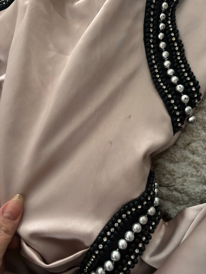 Drapeli Mini Saten Abiye Elbise - Görsel 3