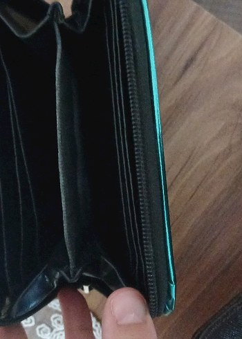 Fermuarlı Turkuaz Deri Kadın Cüzdanı - Görsel 3