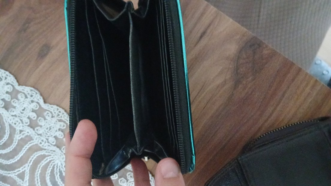 Fermuarlı Turkuaz Deri Kadın Cüzdanı - Görsel 3