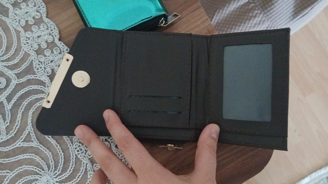 Fermuarlı Turkuaz Deri Kadın Cüzdanı - Görsel 2