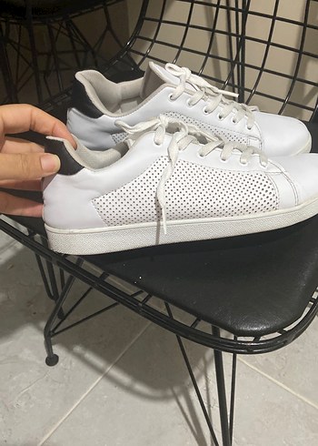 Beyaz Bağcıklı erkek Spor Ayakkabı