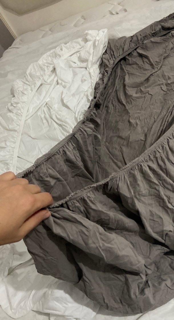 Gri Düz Lastikli Çarşaf - Görsel 3