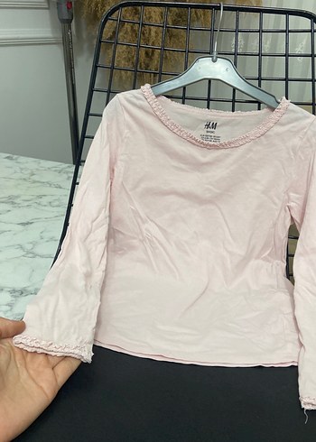 Kız Çocuk Pembe Uzun Kollu Keten Bluz - Görsel 3