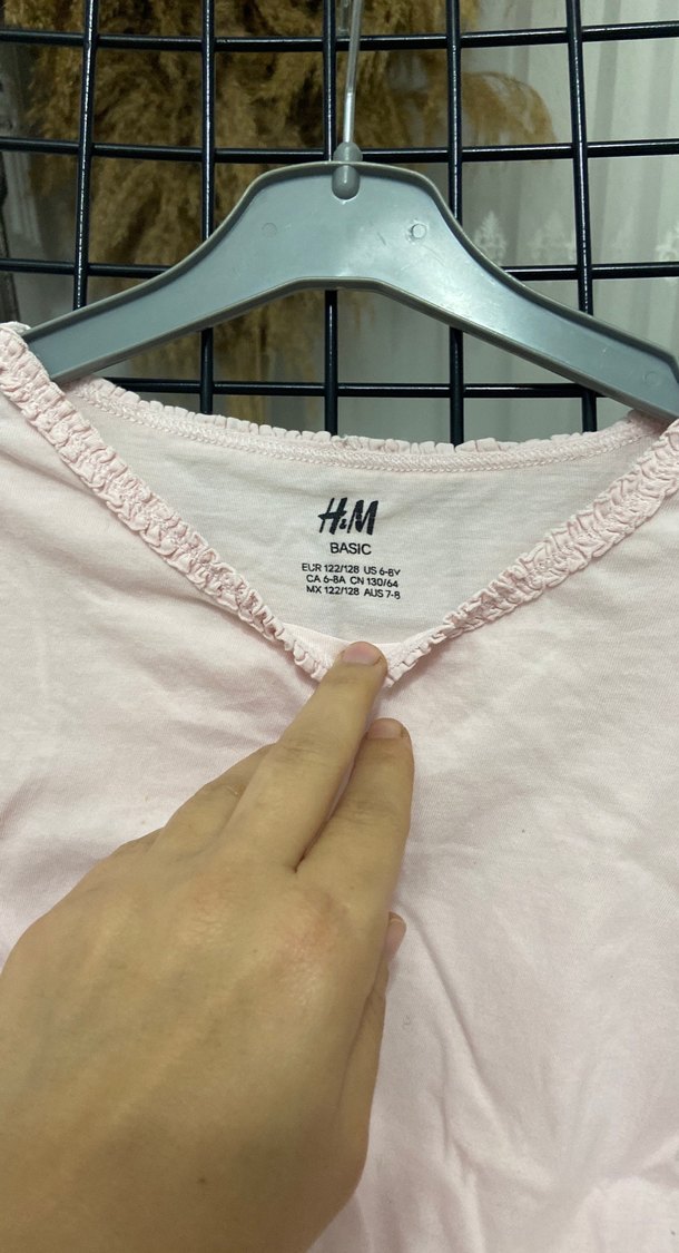 Kız Çocuk Pembe Uzun Kollu Keten Bluz - Görsel 2