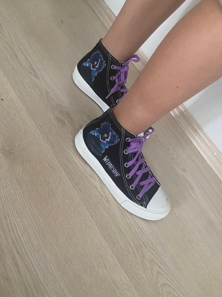 Kız Çocuk Mor Baskılı Spor Ayakkabı - Görsel 4