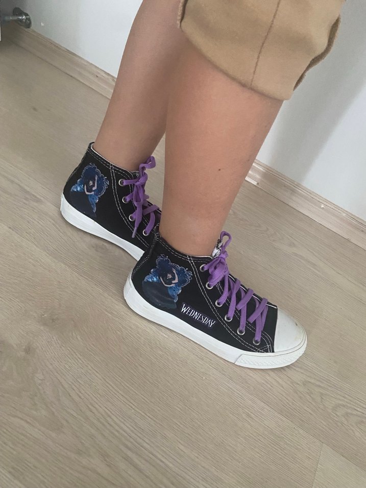 Kız Çocuk Mor Baskılı Spor Ayakkabı - Görsel 2