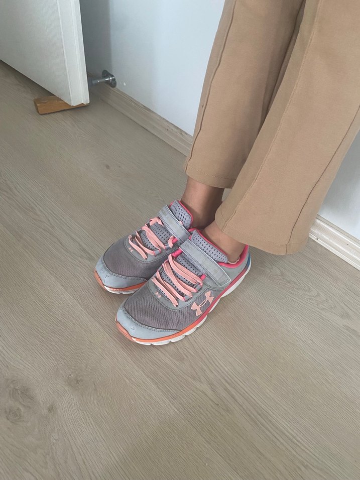 Kız Çocuk Gri Pembe Spor Ayakkabı - Görsel 4