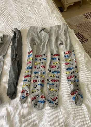 Çocuk Gri Batik Desenli Külotlu Çorap - Görsel 3