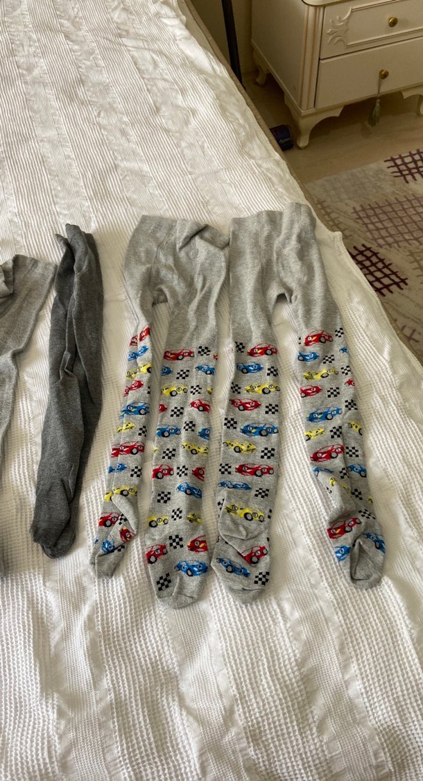 Çocuk Gri Batik Desenli Külotlu Çorap - Görsel 3