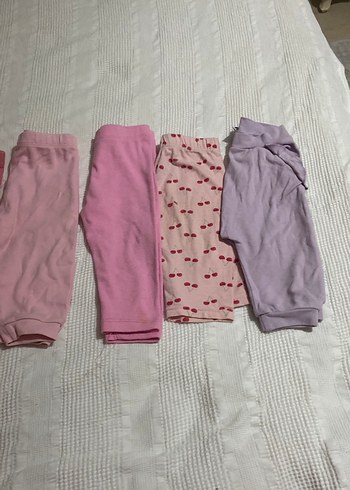 6-9 Ay Beden Kız Çocuk Pembe Pamuklu Tayt