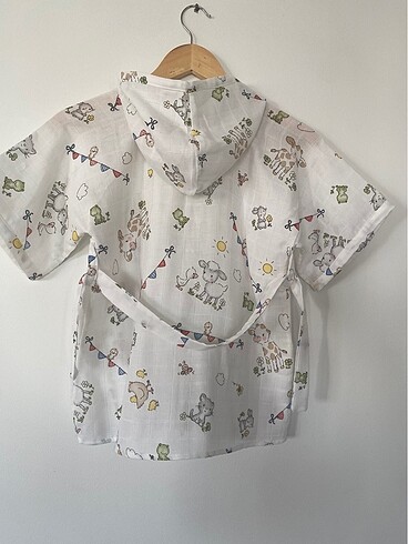 Müslin kumaş bornoz - Görsel 3