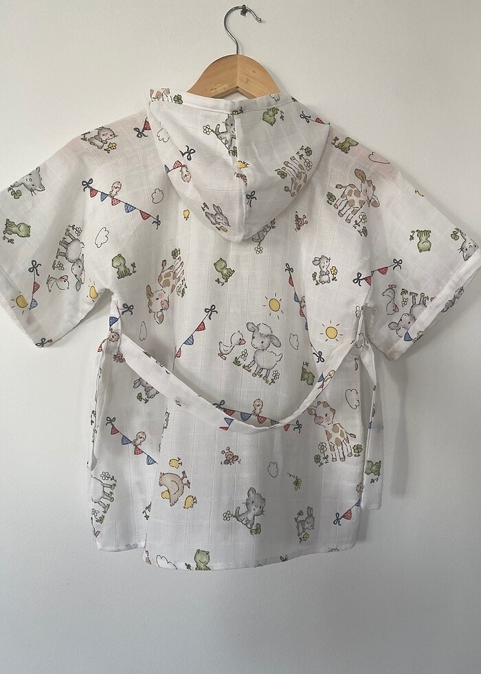 Müslin kumaş bornoz - Görsel 3