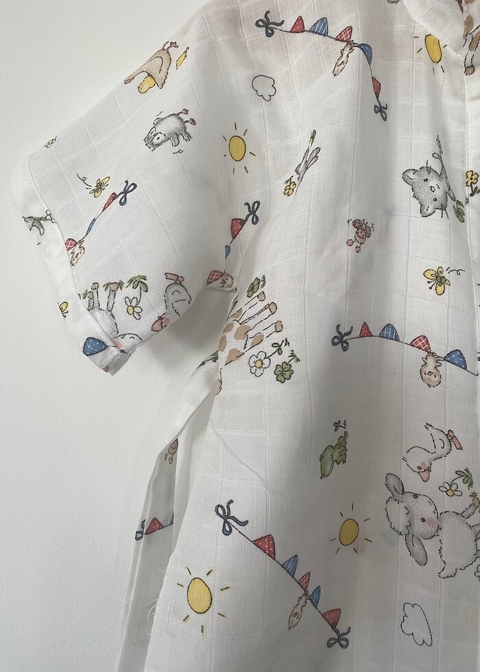 Müslin kumaş bornoz - Görsel 2