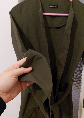 Kuaklı, Uzun, Haki uzun ince kaban - Görsel 2