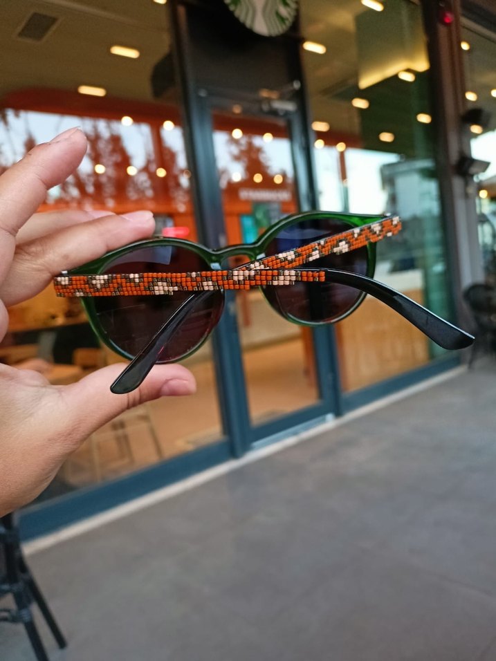 Boncuk Detaylı Renkli Bohem Kadın Güneş Gözlüğü - Görsel 2