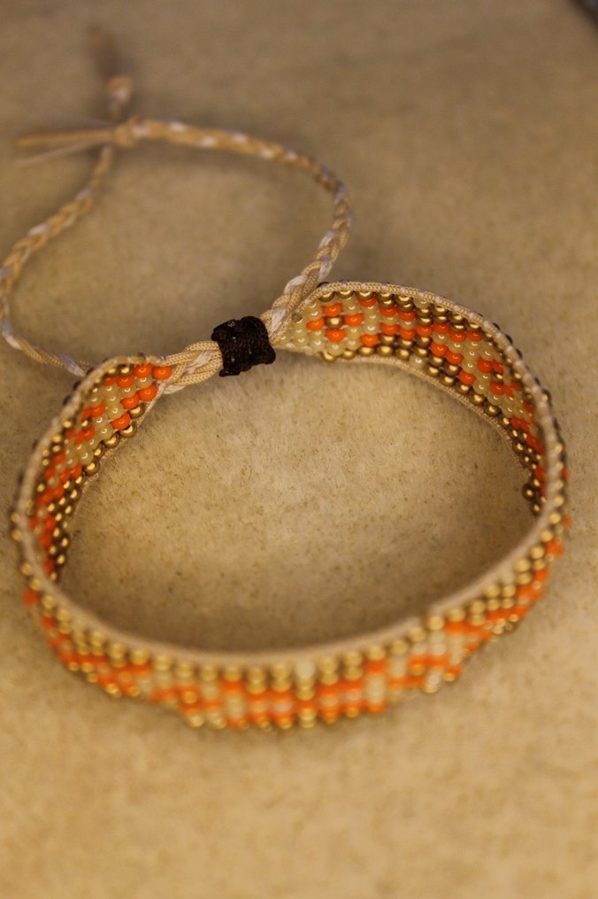 Turuncu Boncuklu Bohem Bileklik - Görsel 2