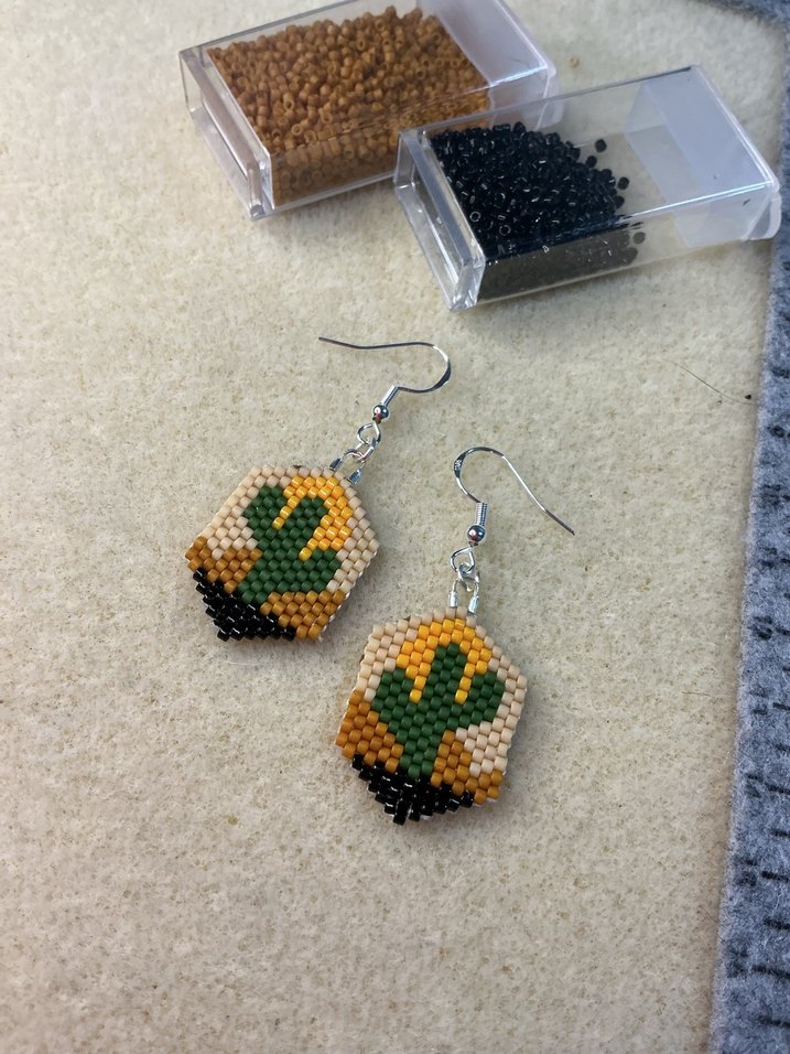 Sarı Mini Boncuklu Bohem gümüş Küpe - Görsel 2