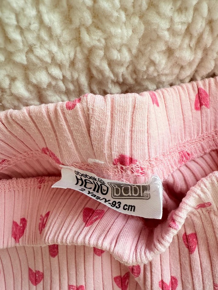 Kız Çocuk Pileli Pembe Tayt - Görsel 2