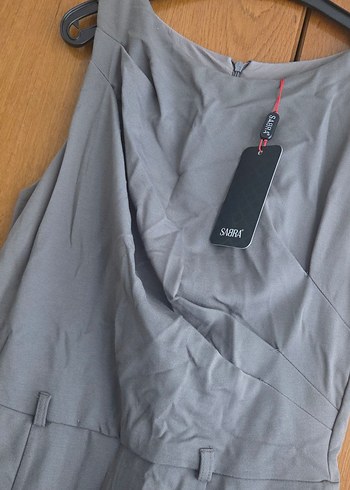 Midi Kolsuz Drapeli Elbise - Görsel 2