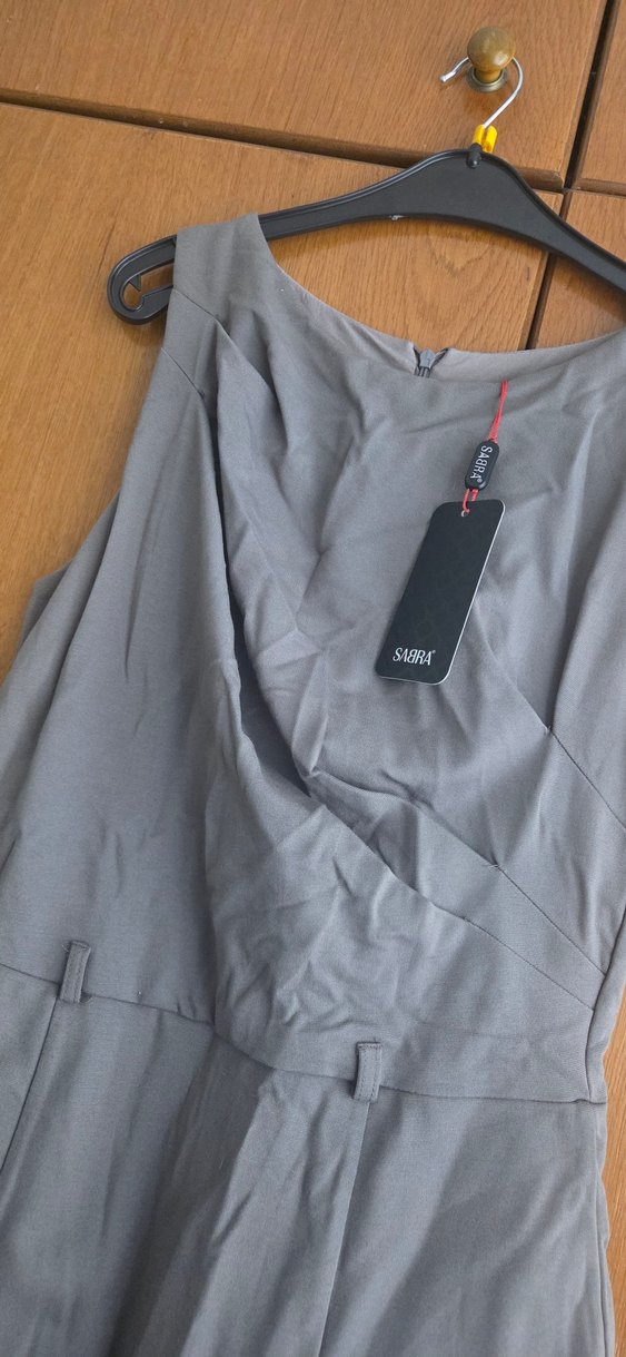 Midi Kolsuz Drapeli Elbise - Görsel 2