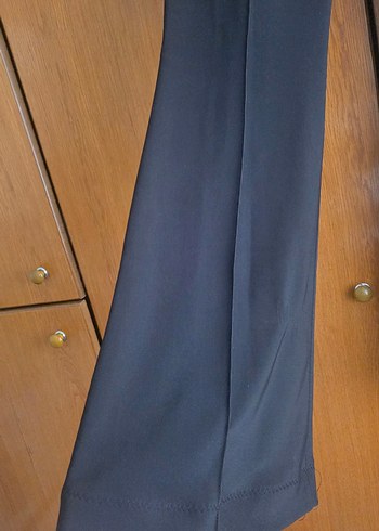 sateen marka geniş paça kumaş pantolon - Görsel 2