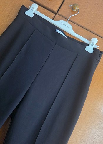 sateen marka geniş paça kumaş pantolon - Görsel 3