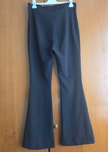 sateen marka geniş paça kumaş pantolon - Görsel 5